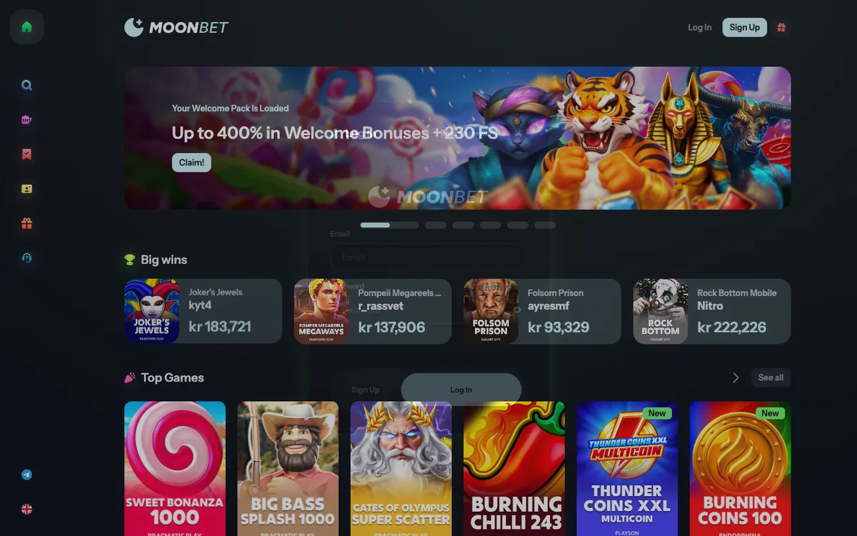 MoonBet Casino — Sign-up, captured from Norway
