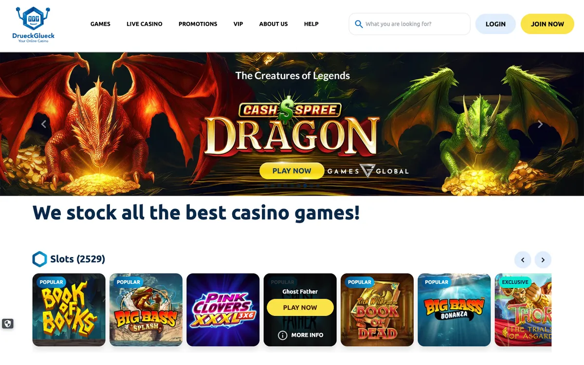 DrueckGlueck Casino — Home page, captured from United Kingdom