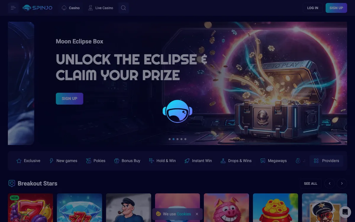 Spinjo Casino — Sign-up, captured from New Zealand