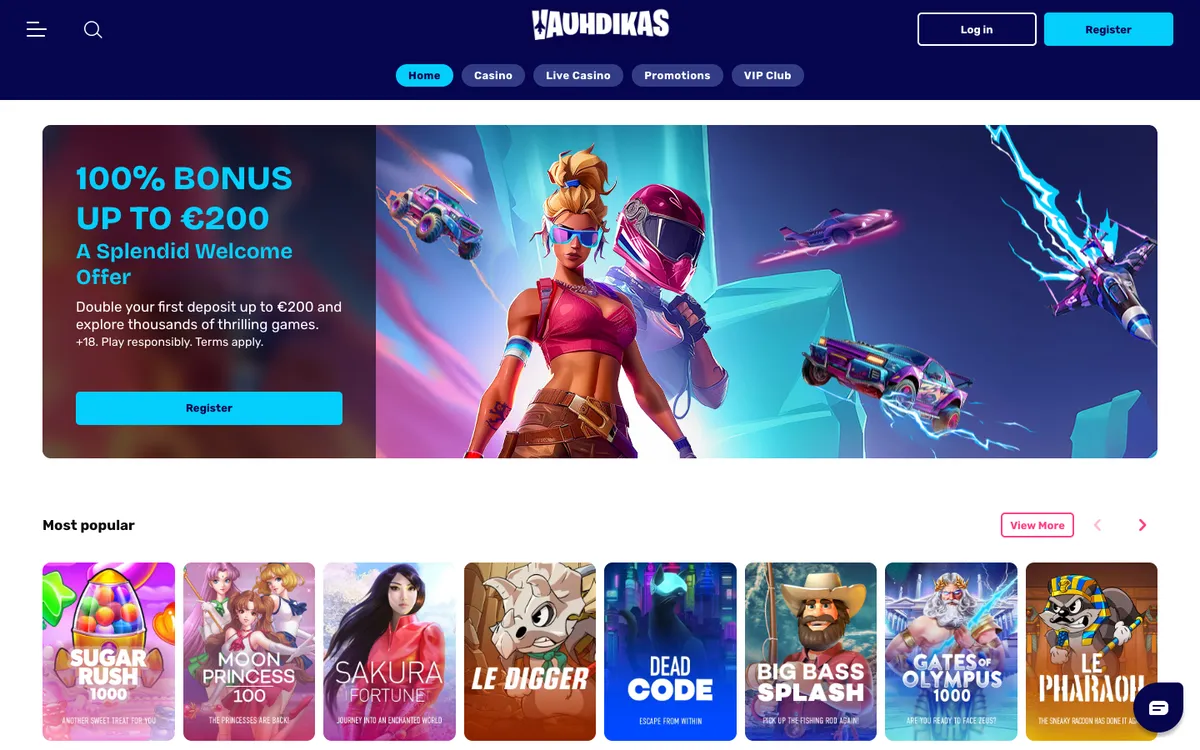 Vauhdikas Casino — «Главная», снято из страны Норвегия