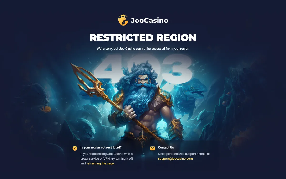 Joo Casino — Home page, captured from France