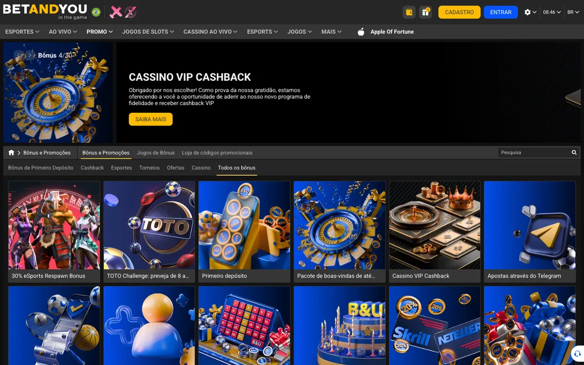 Betandyou Casino — Promotions, captured from Brazil
