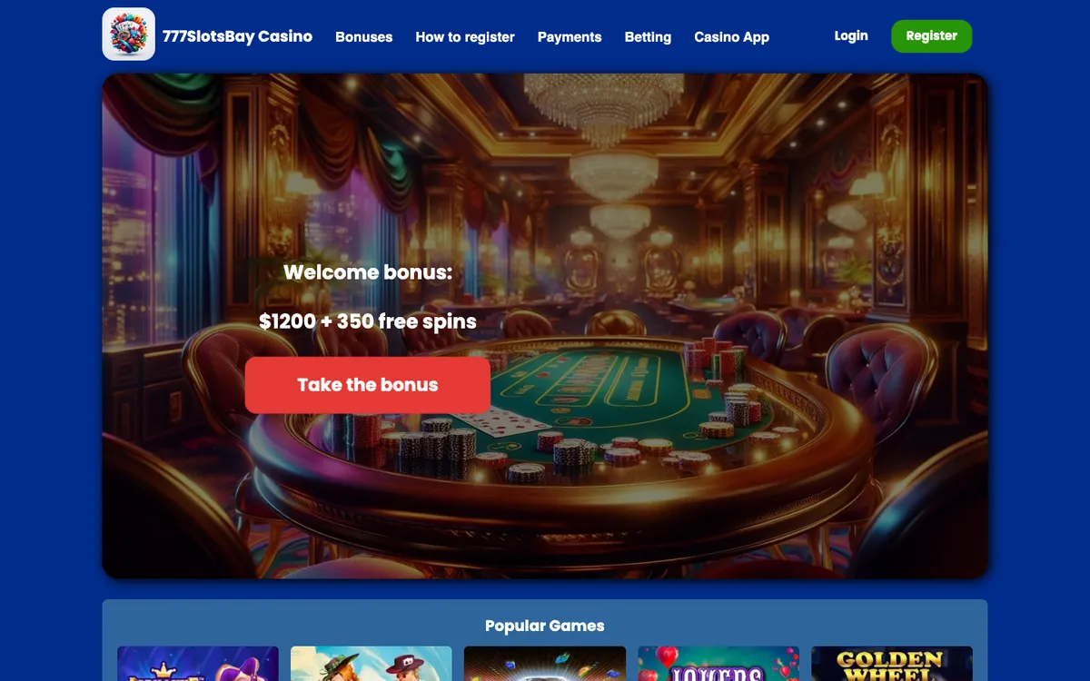 777slotsbay Casino — «Главная», снято из страны Австралия