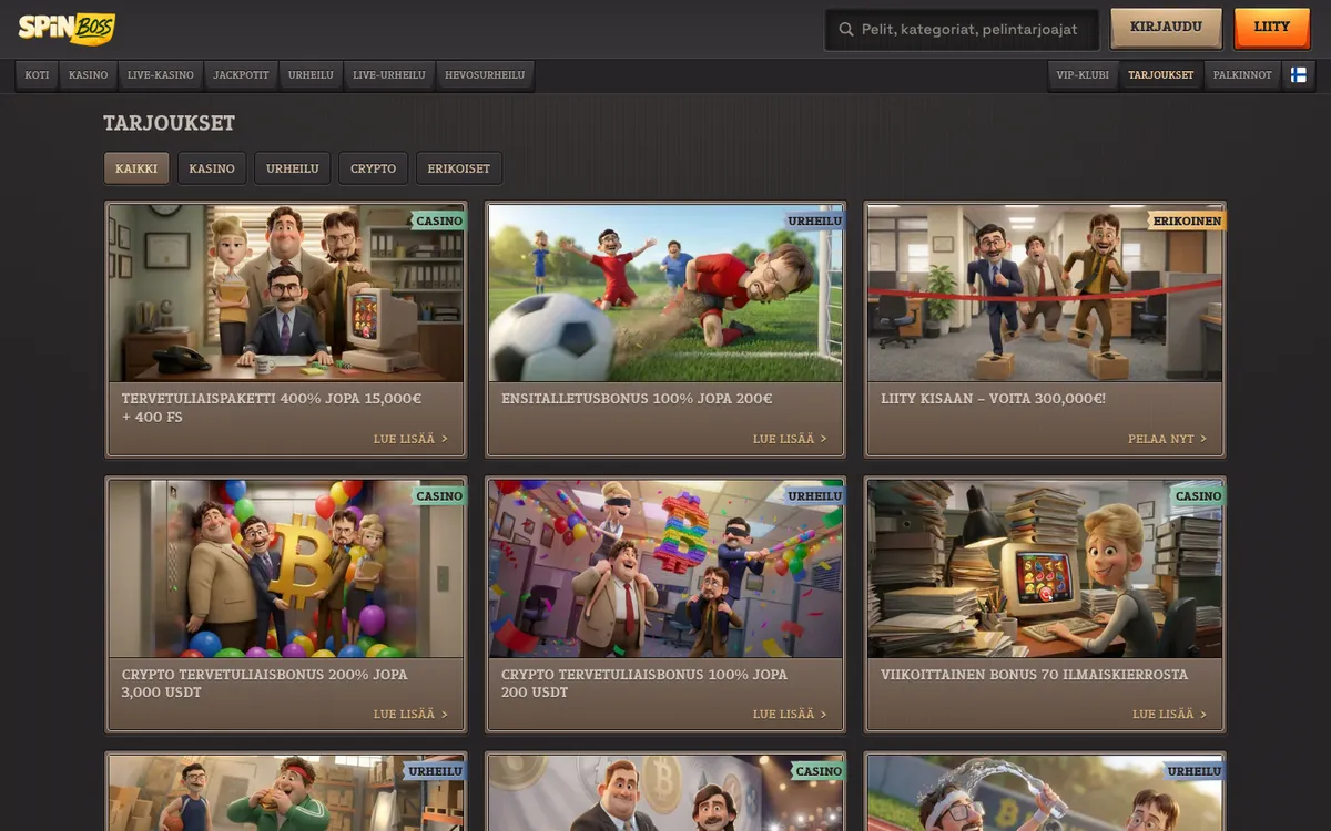 SpinBoss Casino — Promotions, captured from Finland