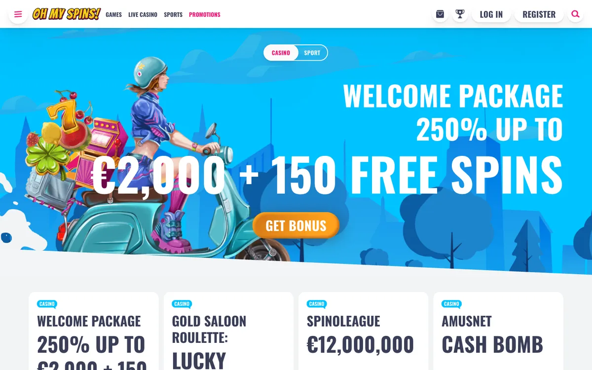 OhMySpins Casino — Promotions, captured from New Zealand