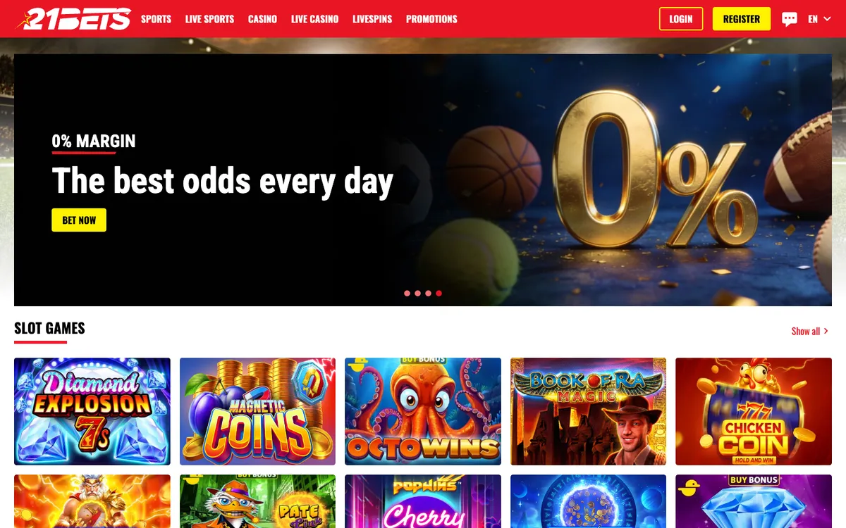 21bets.io Casino — «Главная», снято из страны Португалия