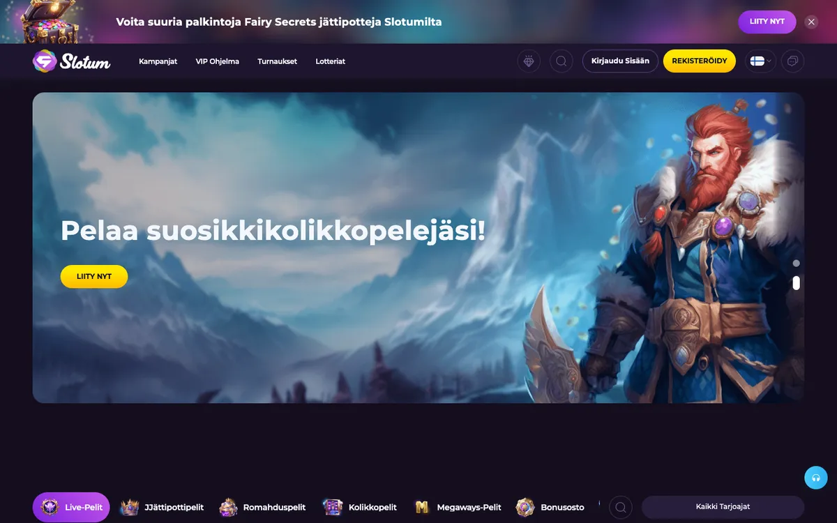Slotum Casino — «Главная», снято из страны Финляндия