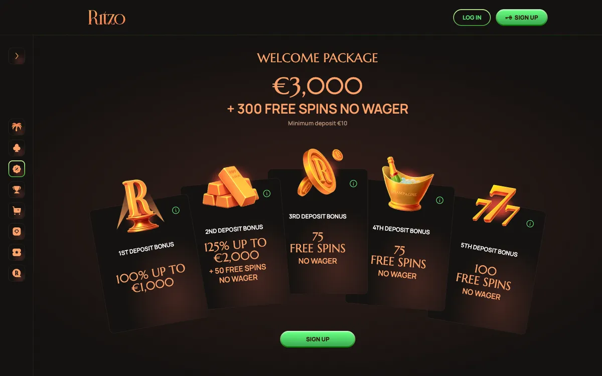 Ritzo Casino — «Акции», снято из страны Австрия