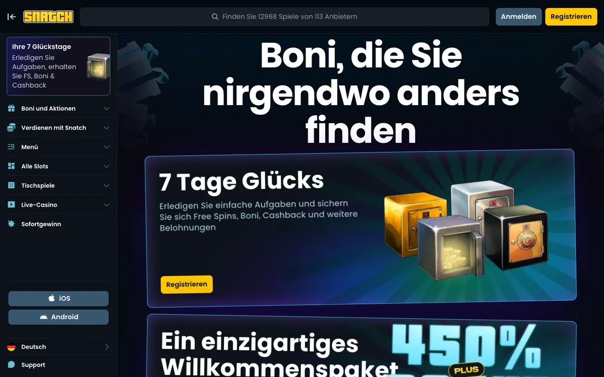 Snatch Casino — Promotions, captured from Austria