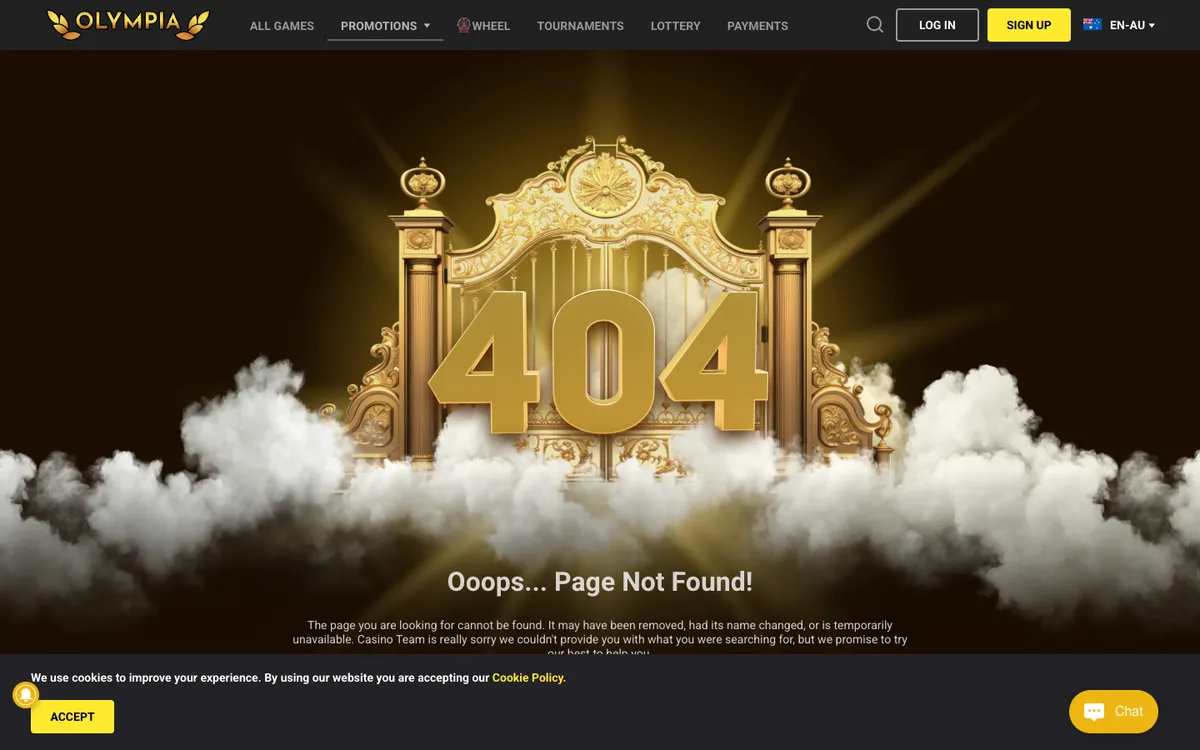 Olympia Casino — Promotions, captured from Australia