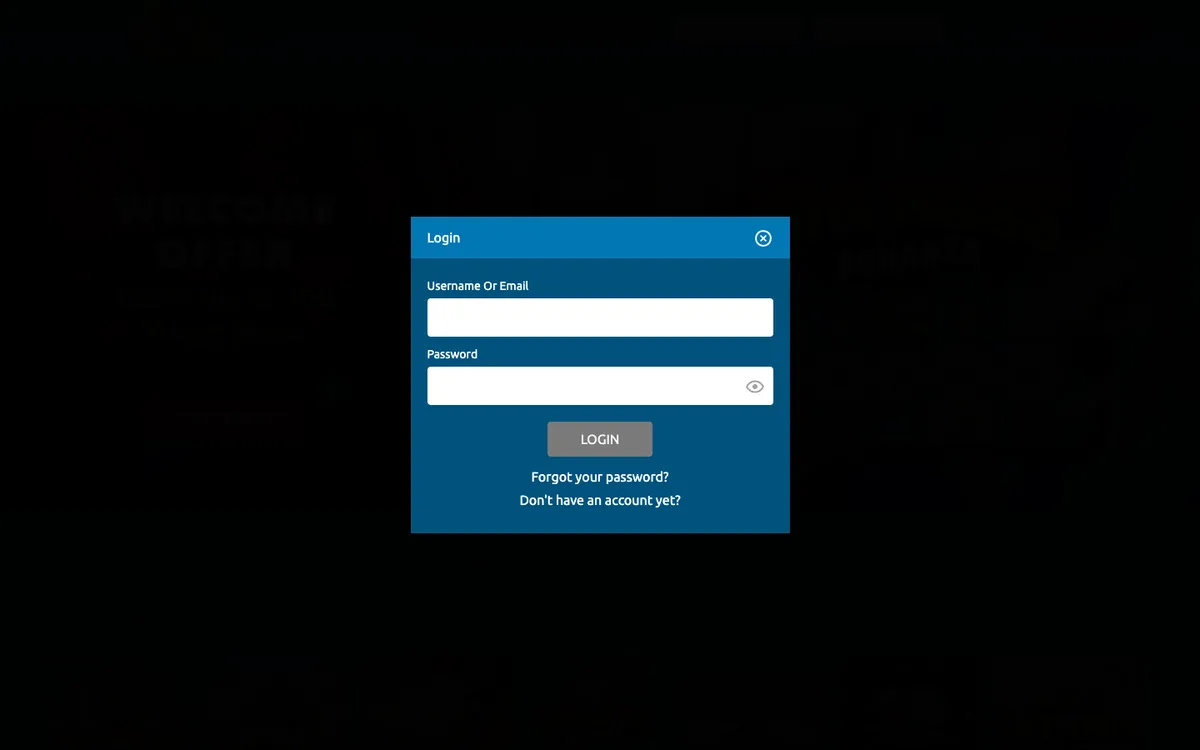 EUcasino — Sign-up, captured from Slovenia