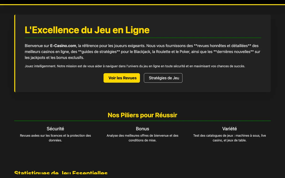 e-Casino — Home page, captured from Poland