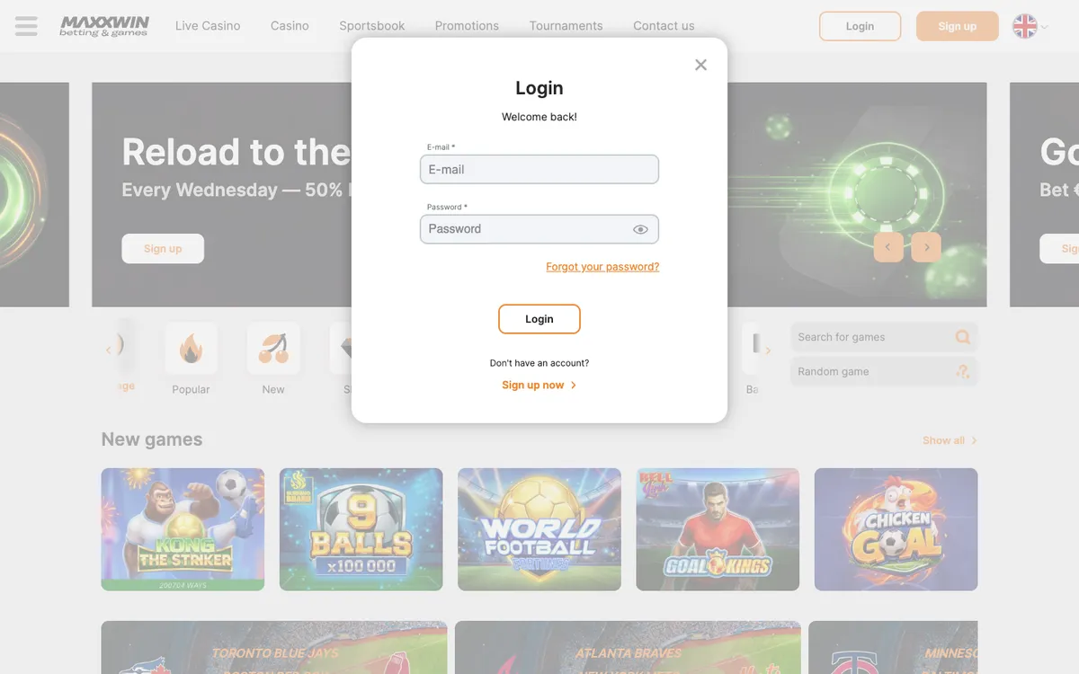 Maxxwin Casino — «Регистрация», снято из страны Финляндия
