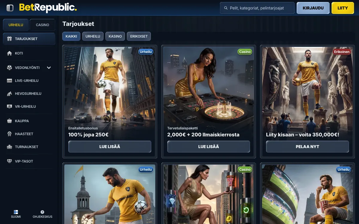 BetRepublic Casino — Promotions, captured from Finland