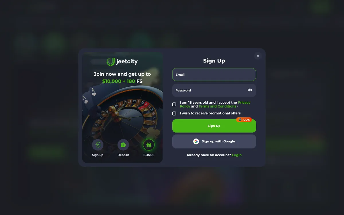 JeetCity Casino — Payments, captured from New Zealand