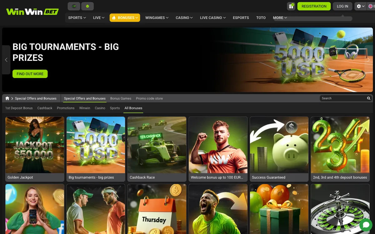 WinWinBet Casino — Sign-up, captured from Austria