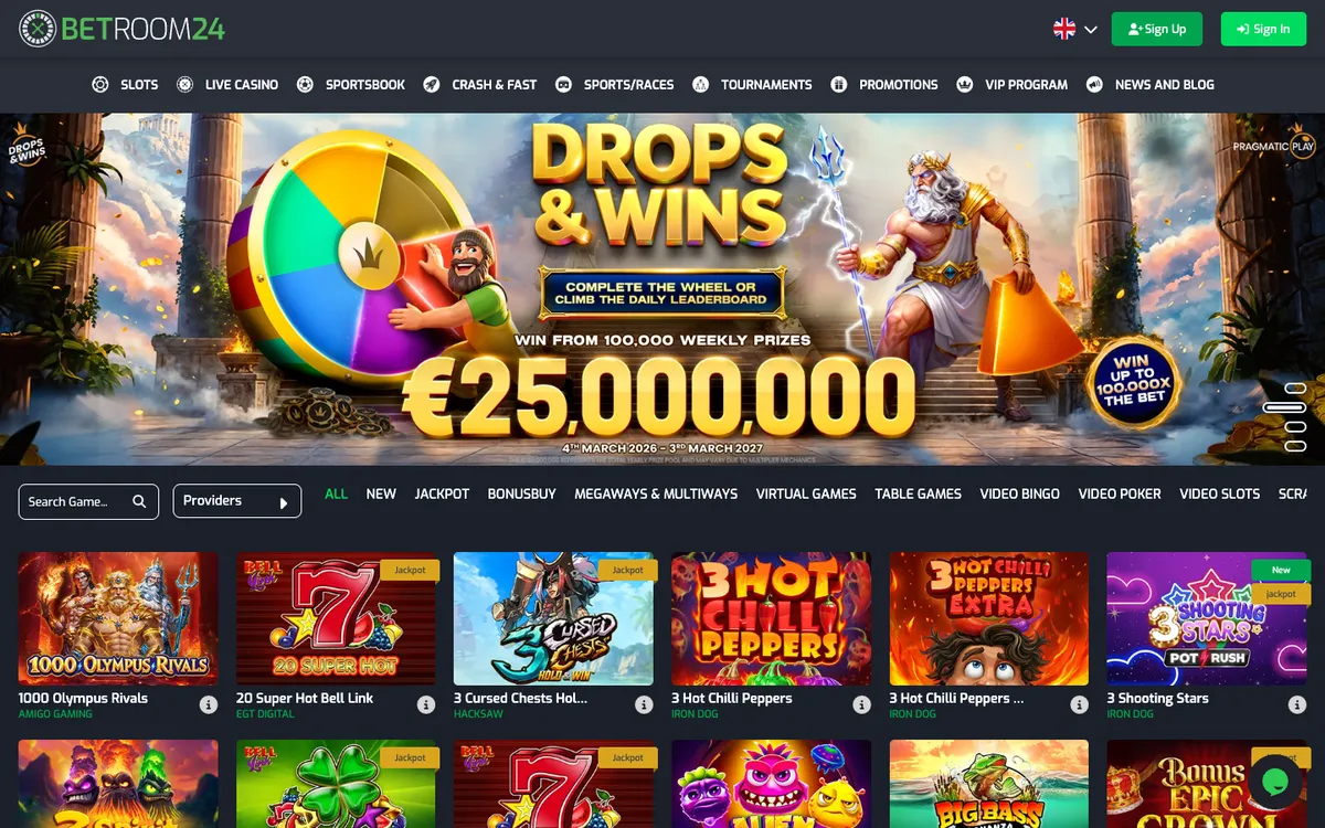 Betroom24 Casino — Home page, captured from Canada