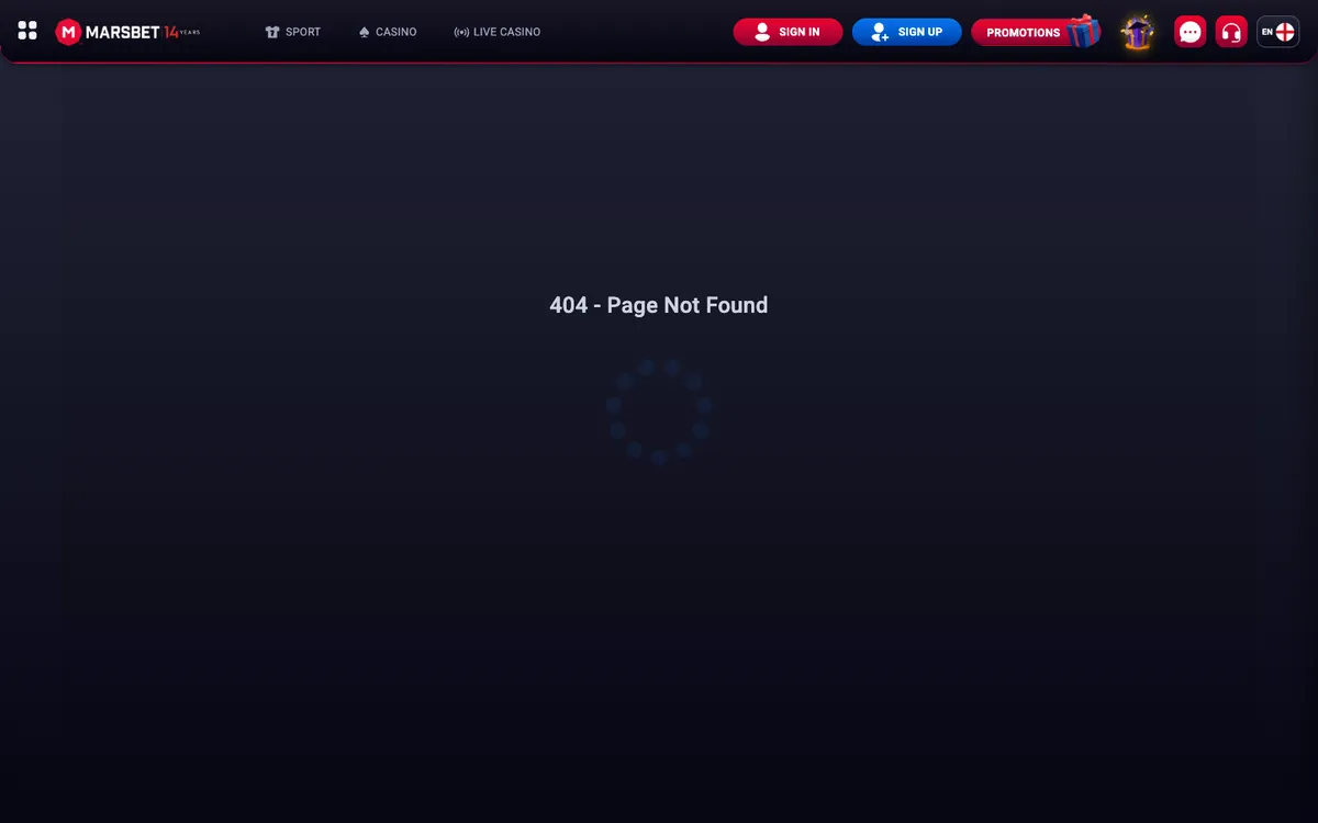 Marsbet Casino — Sign-up, captured from United Kingdom