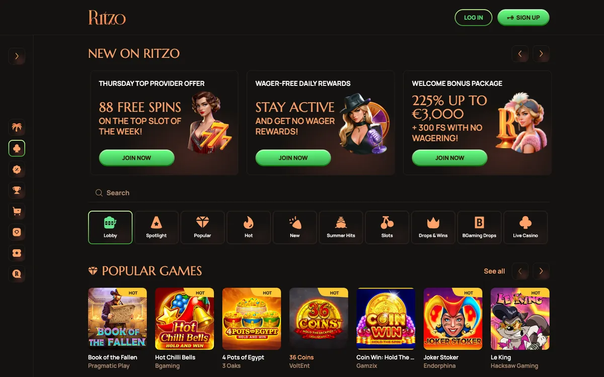 Ritzo Casino — «Главная», снято из страны Австрия