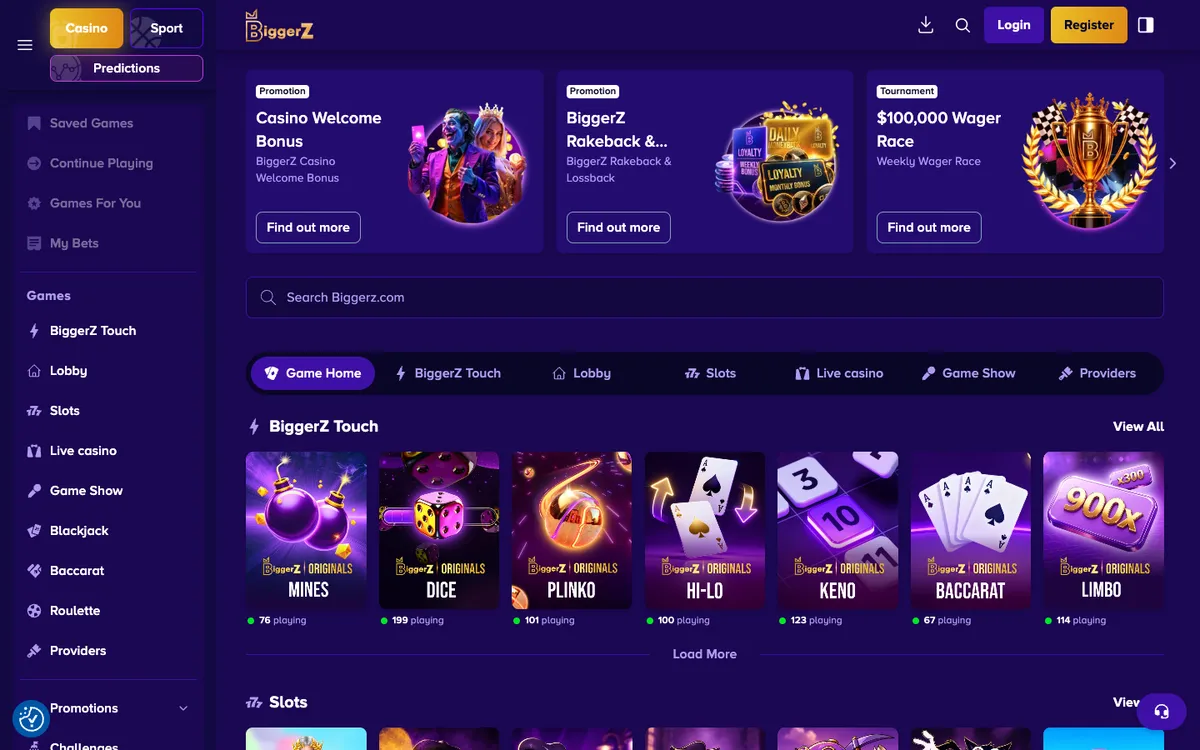 BiggerZ Casino — «Платежи», снято из страны Германия