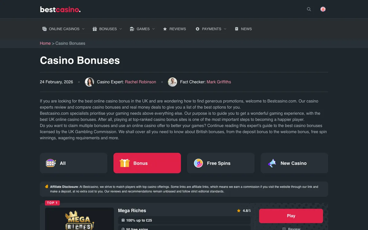 BestCasino — «Акции», снято из страны Швеция
