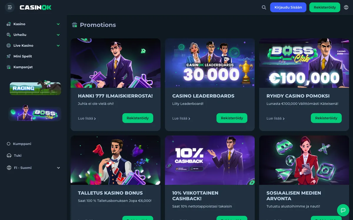 CasinOK — «Акции», снято из страны Финляндия