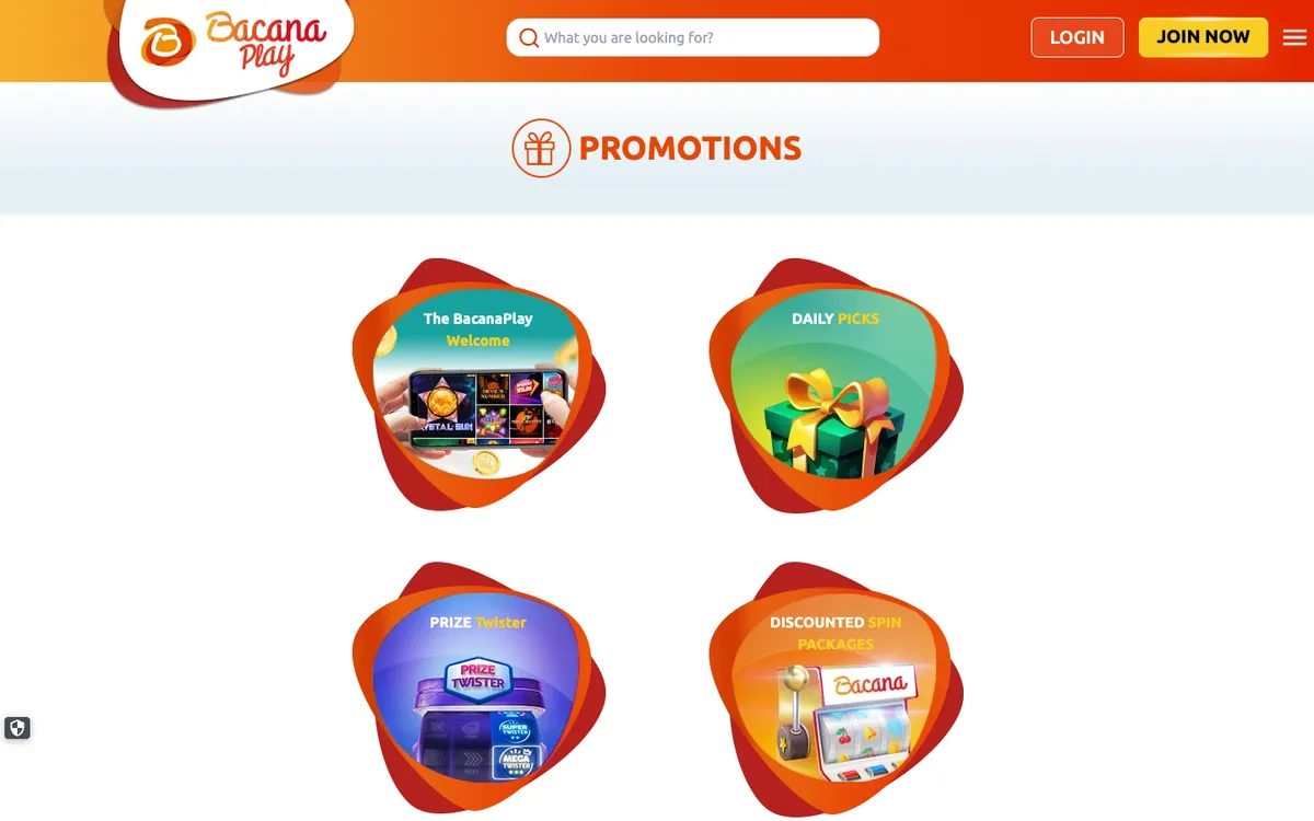 BacanaPlay Casino — Promotions, captured from Finland