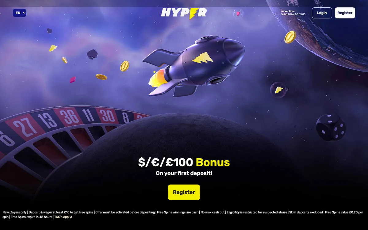 Hyper Casino — «Главная», снято из страны Канада