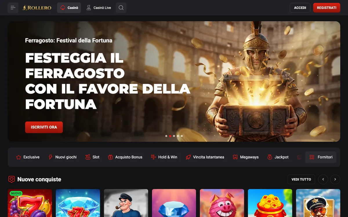 Rollero Casino — «Главная», снято из страны Италия
