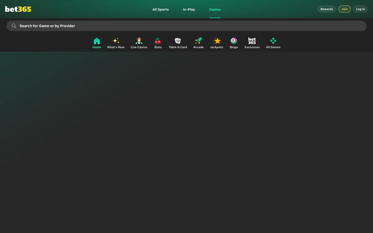 bet365 Casino — Sign-up, captured from Japan