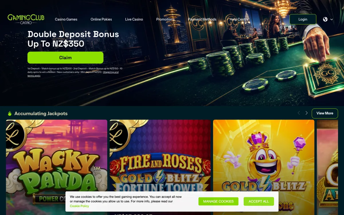 Gaming Club Casino — «Акции», снято из страны Новая Зеландия