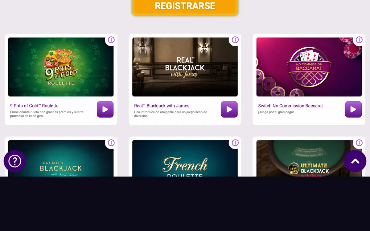 Jackpot City Casino — Home page, captured from Chile