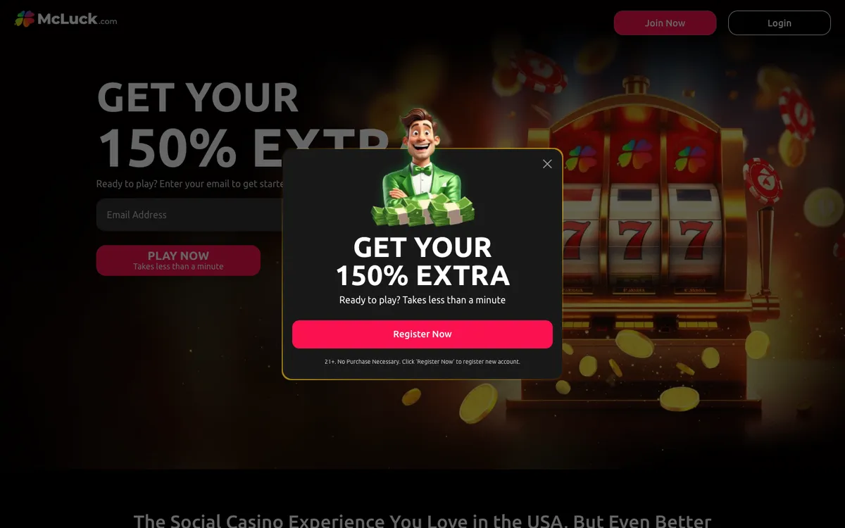 McLuck Casino — «Главная», снято из страны Соединенные Штаты