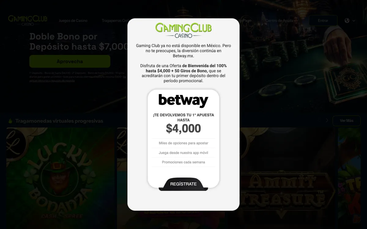 Gaming Club Casino — «Акции», снято из страны Мексика