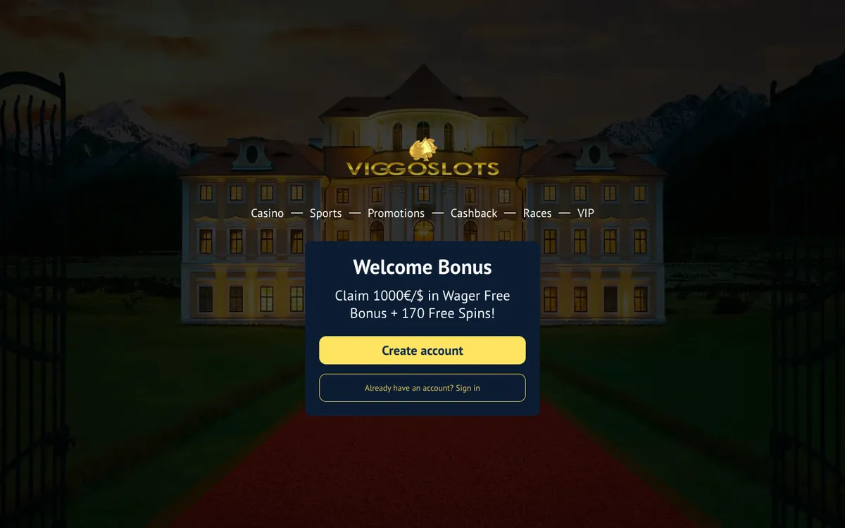 Viggoslots Casino — «Главная», снято из страны Австралия