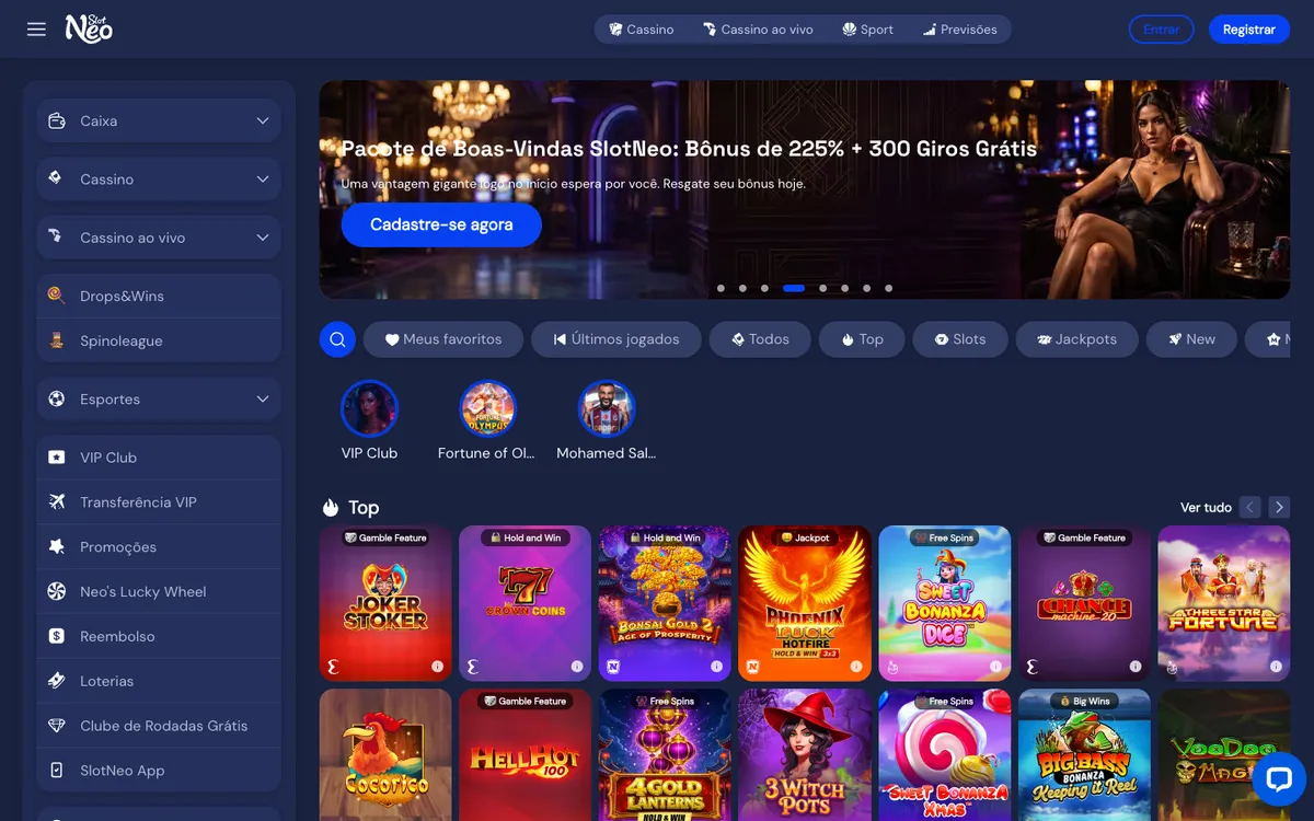 SlotNEO Casino — Payments, captured from Brazil