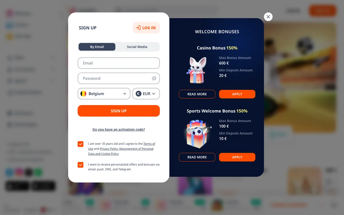 Monro Casino — «Главная», снято из страны Бельгия