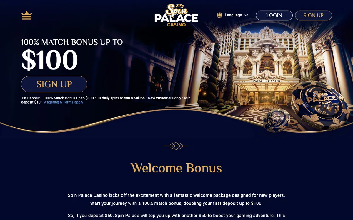 Spin Palace Casino — Promotions, captured from Norway