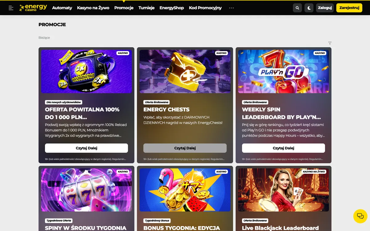 EnergyCasino — Promotions, captured from Poland