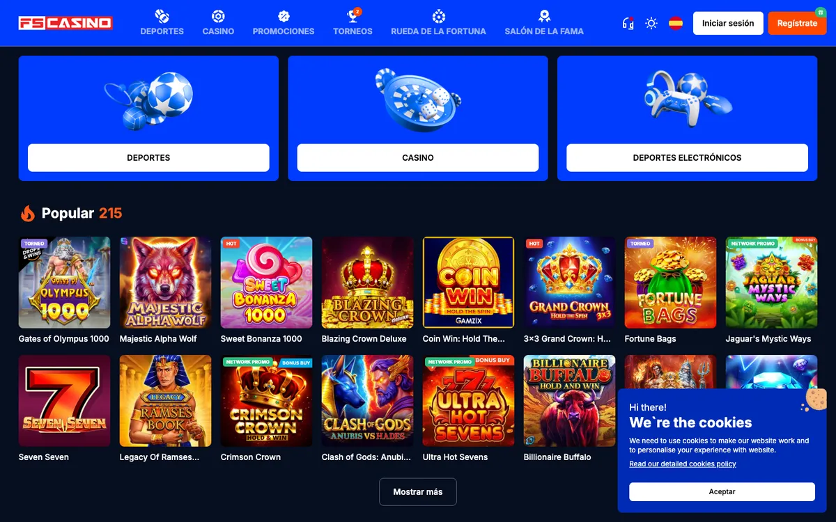 FS Casino — «Главная», снято из страны Чили