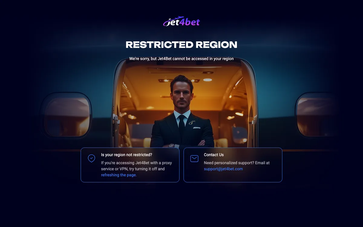 Jet4bet Casino — Home page, captured from France