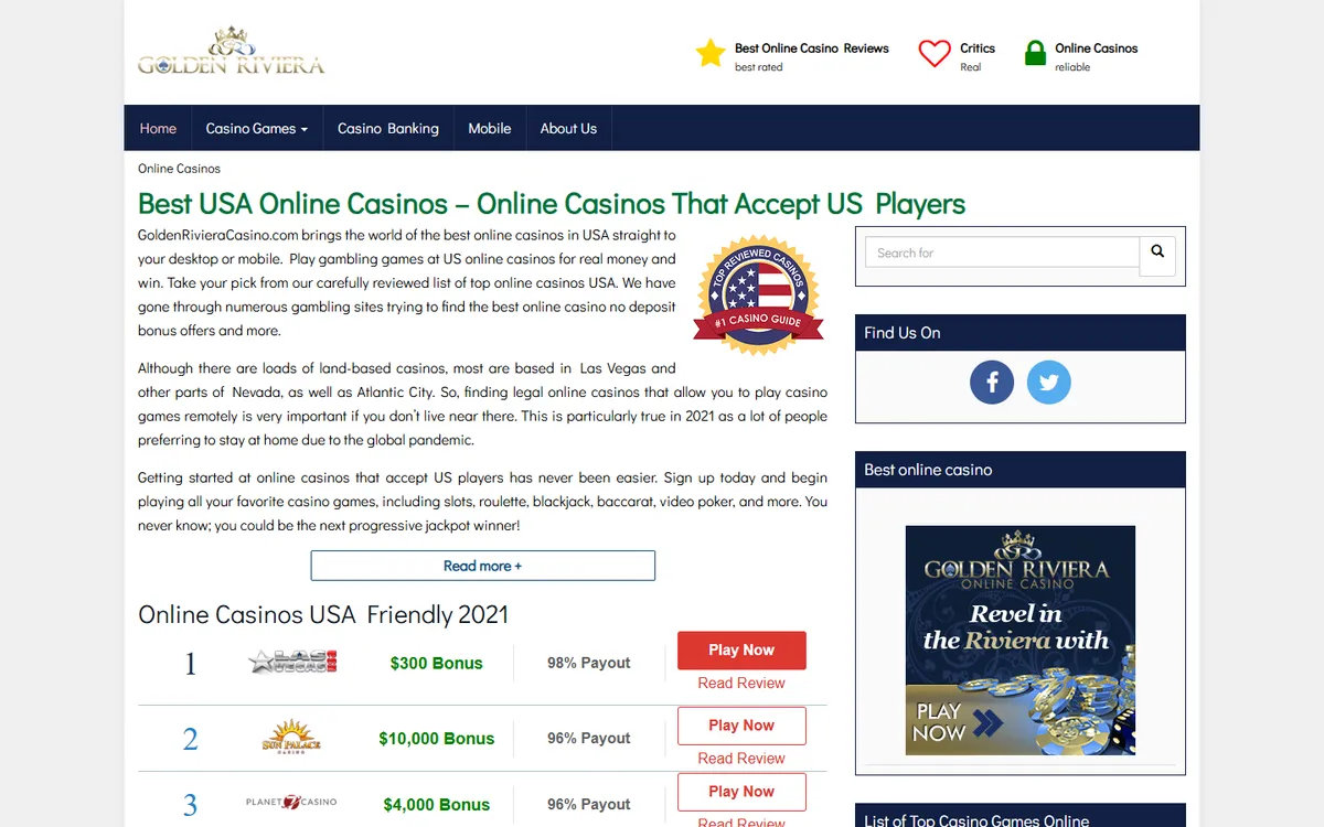 Golden Riviera Casino — «Главная», снято из страны Канада
