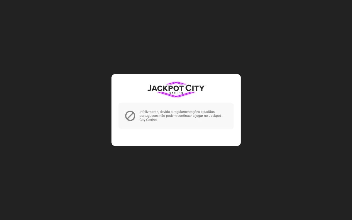 Jackpot City Casino — Sign-up, captured from Portugal
