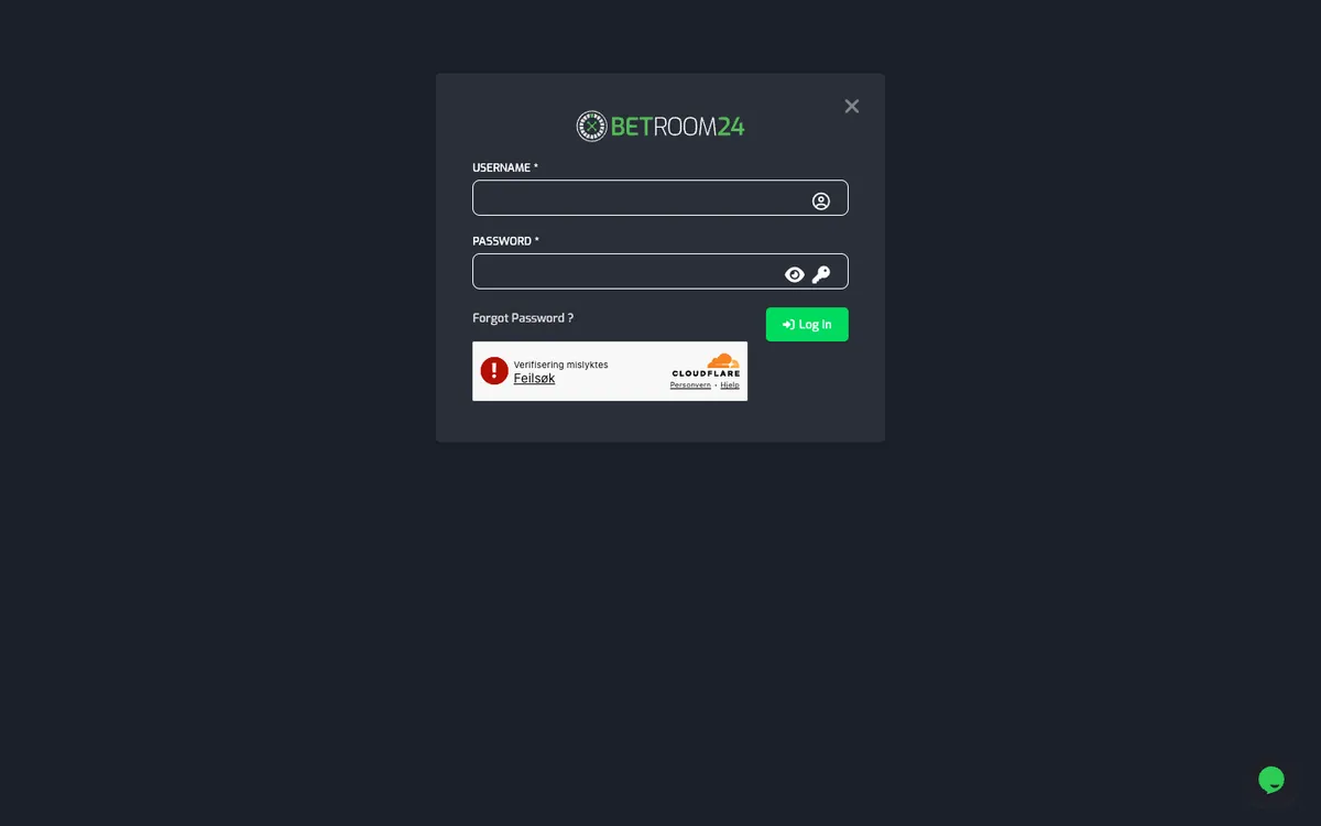 Betroom24 Casino — Sign-up, captured from Norway