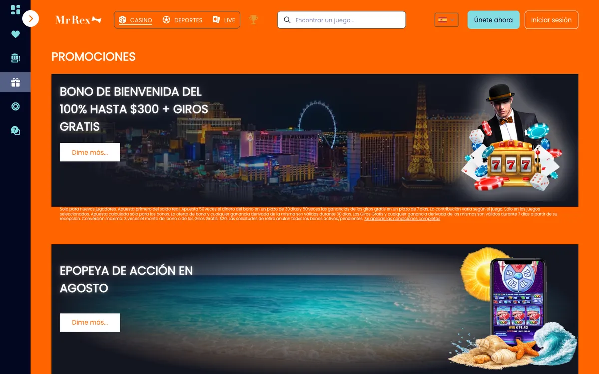 Mr Rex Casino — «Акции», снято из страны Аргентина