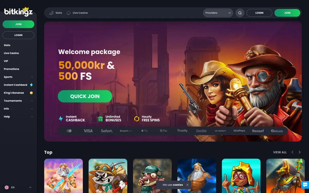 Bitkingz Casino — «Регистрация», снято из страны Норвегия