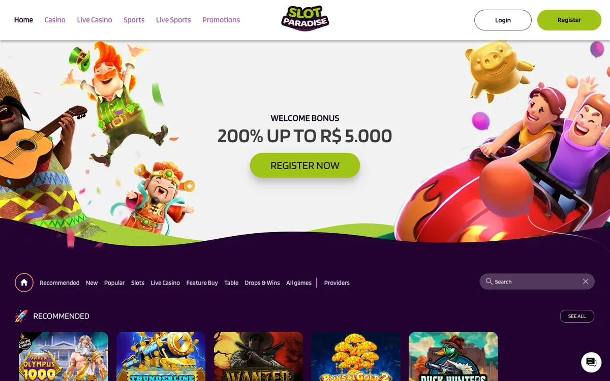 Slotparadise Casino — «Главная», снято из страны Франция