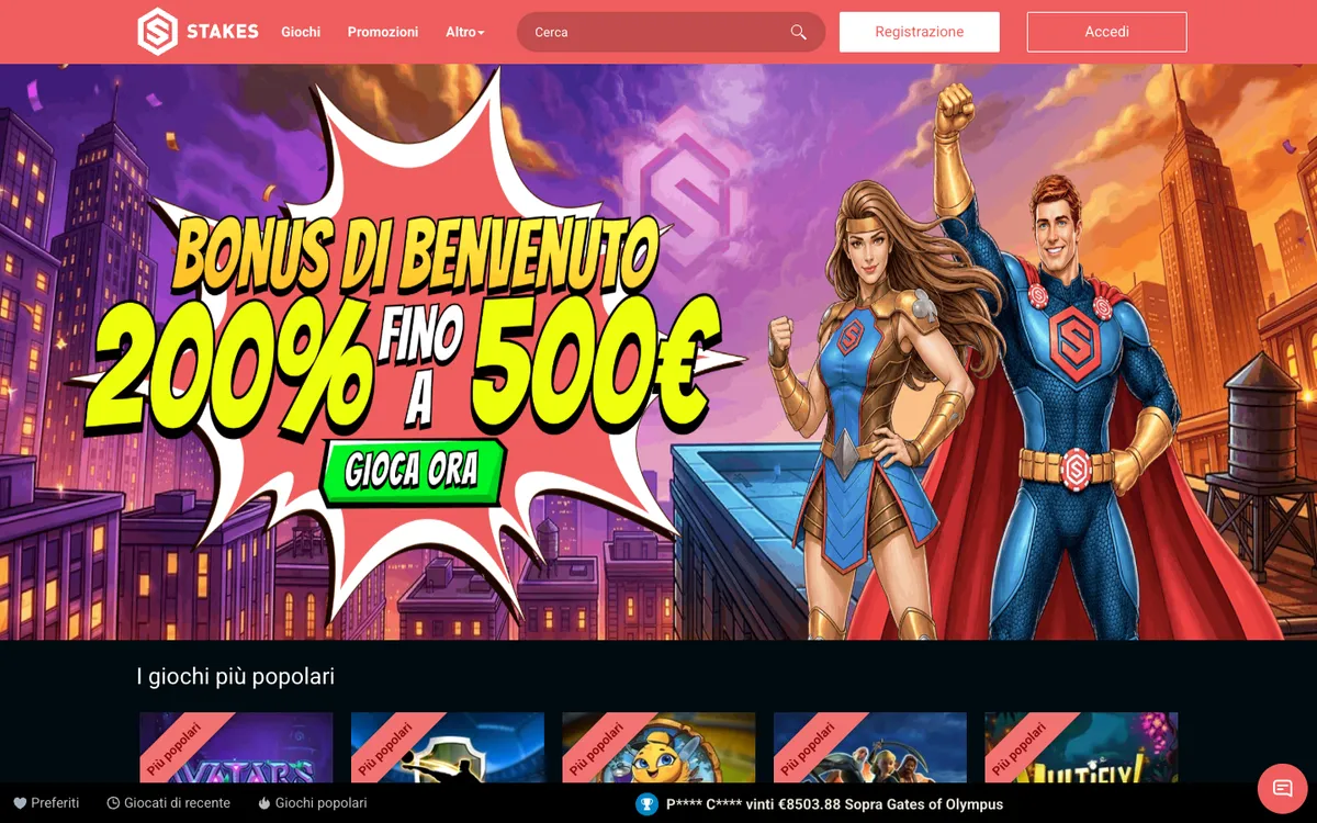 Stakes Casino — «Главная», снято из страны Италия
