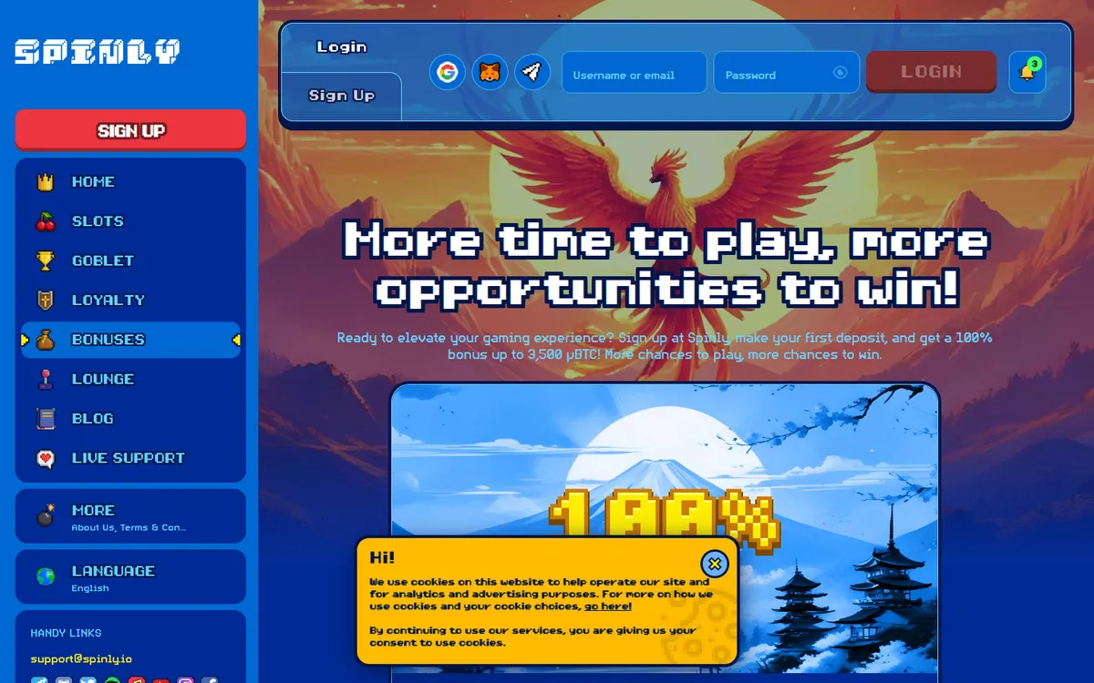 Spinly Casino — Promotions, captured from Canada
