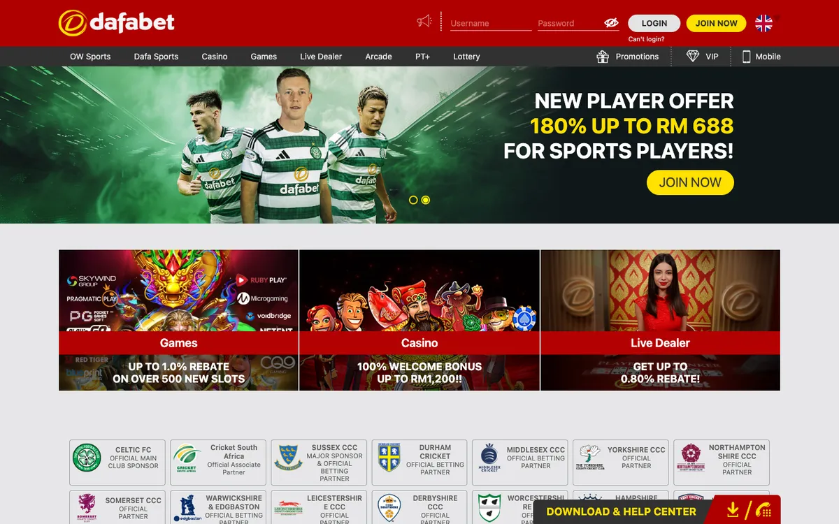 Dafabet Casino — Sign-up, captured from Malaysia